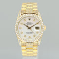 Rolex DateJust 36mm 16018 Yellow Gold Mother of Pearl Diamond President Watch Box