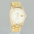 Rolex DateJust 36mm 16018 Yellow Gold Mother of Pearl Diamond President Watch Box