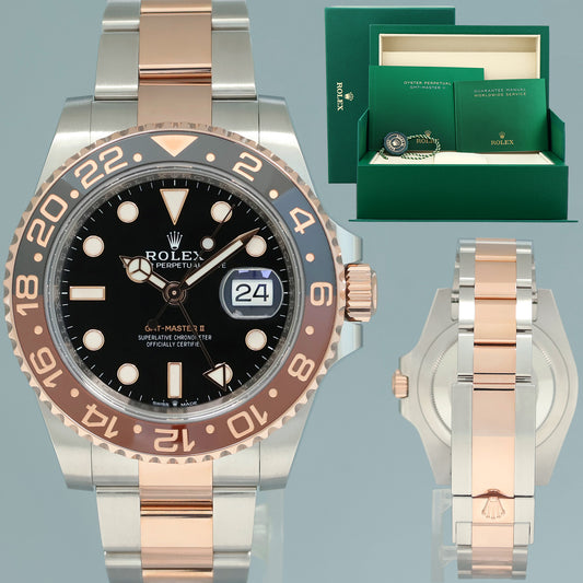 2025 NEW Rolex GMT Master II Root Beer Two Tone Rose Gold 126711 CHNR Watch Box