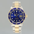 MINT 2001 Rolex Submariner 16613LB Yellow Gold Steel Two Tone Sunburst Blue Watch