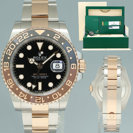 MINT PAPERS Rolex GMT Master II Root Beer Rose Gold 126711 CHNR Watch Box