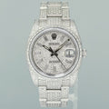 DIAMOND Rolex Oyster 115200 Pave Diamond Oyster Perpetual Date 34mm Steel Watch Box