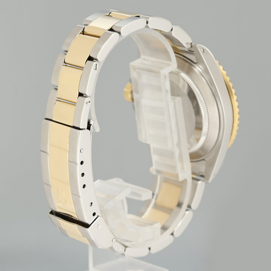 MINT 2001 Rolex Submariner 16613LB Yellow Gold Steel Two Tone Sunburst Blue Watch