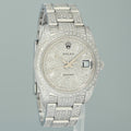 DIAMOND Rolex Oyster 115200 Pave Diamond Oyster Perpetual Date 34mm Steel Watch Box