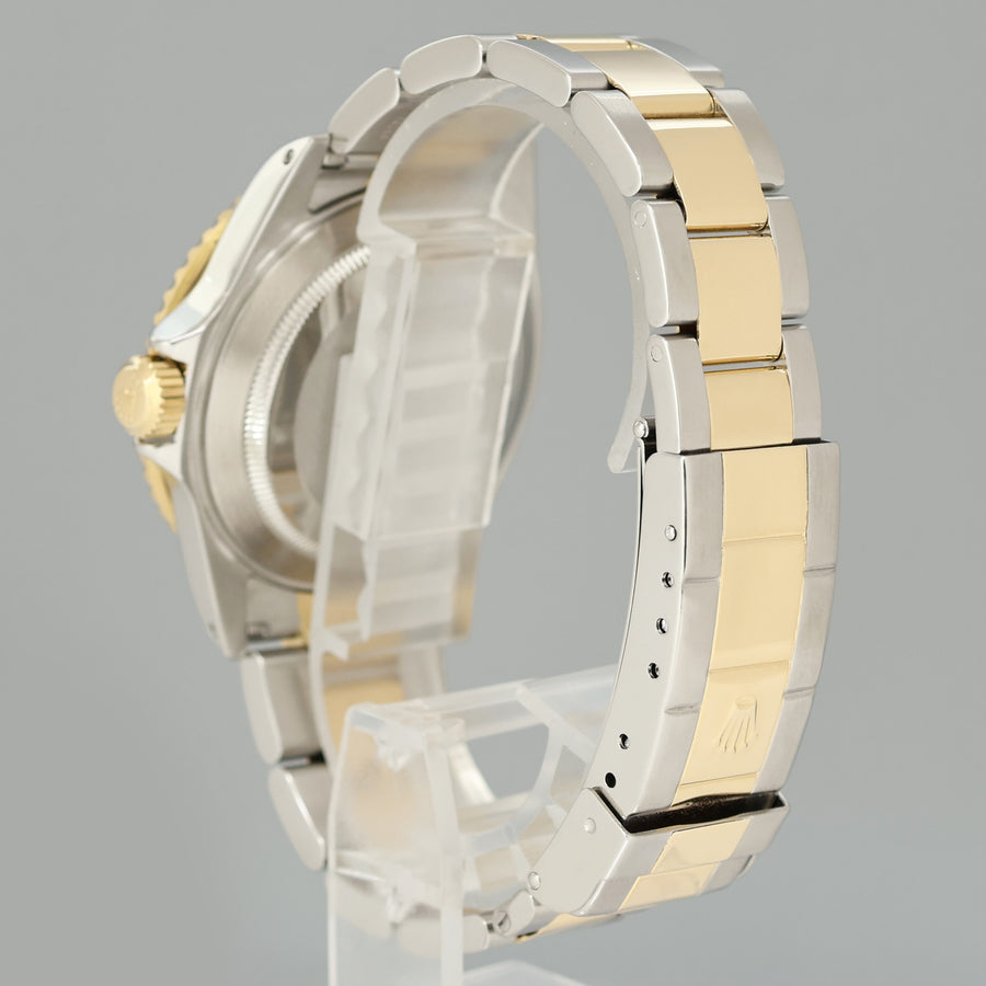 MINT 2001 Rolex Submariner 16613LB Yellow Gold Steel Two Tone Sunburst Blue Watch