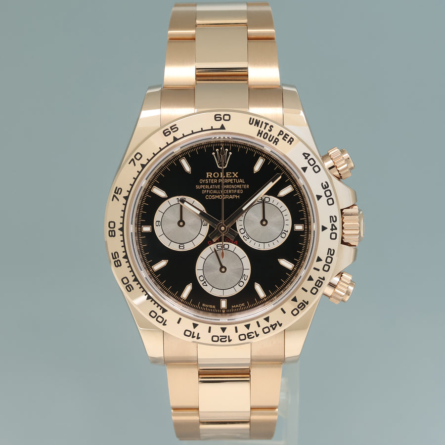 2024 NEW PAPERS Rolex Daytona Cosmograph 40mm Rose Gold Black 126505 Watch Box