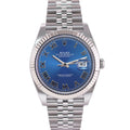 2023 MINT Rolex DateJust 41 41mm Blue Roman Jubilee Fluted 126334 Watch Box