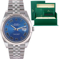 2025 NEW PAPERS Rolex DateJust 41 41mm Blue Roman Jubilee Fluted 126334 Watch Box