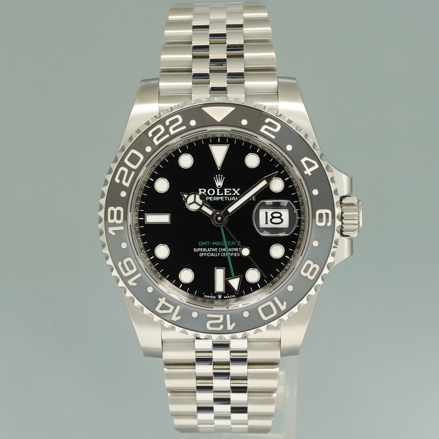 AUG 2025 NEW PAPERS Rolex GMT Master II Bruce Wayne Jubilee 126710GRNR Watch Box