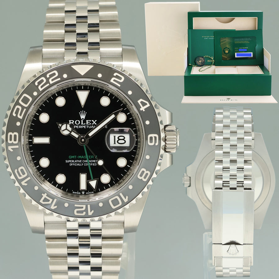 AUG 2025 NEW PAPERS Rolex GMT Master II Bruce Wayne Jubilee 126710GRNR Watch Box