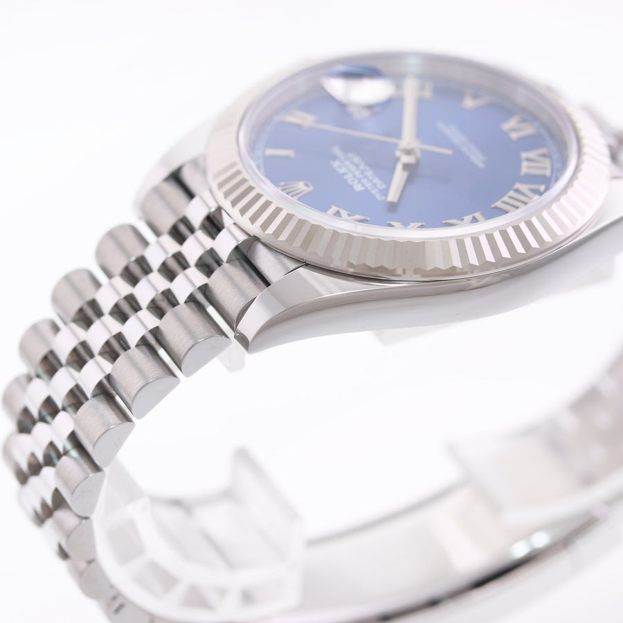 2023 MINT Rolex DateJust 41 41mm Blue Roman Jubilee Fluted 126334 Watch Box