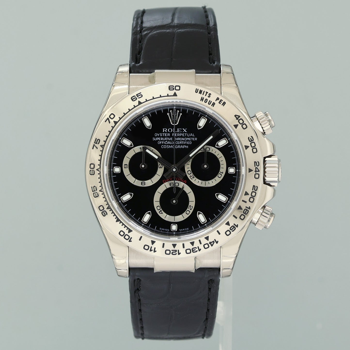 MINT Rolex Daytona Black Dial 116519 White Gold 40mm Chrono Watch Box