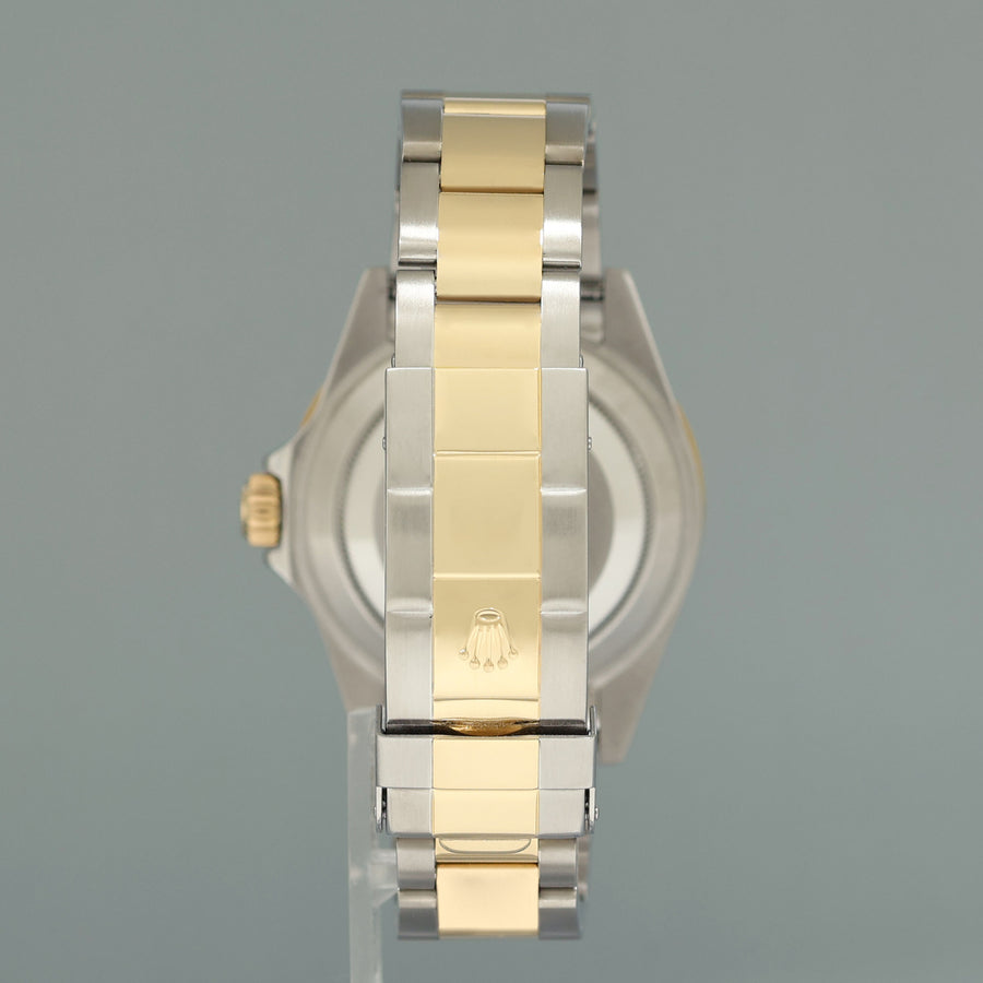 MINT 2008 GOLD BUCKLE Rolex Submariner 16613 Yellow Gold Steel Blue Watch Box