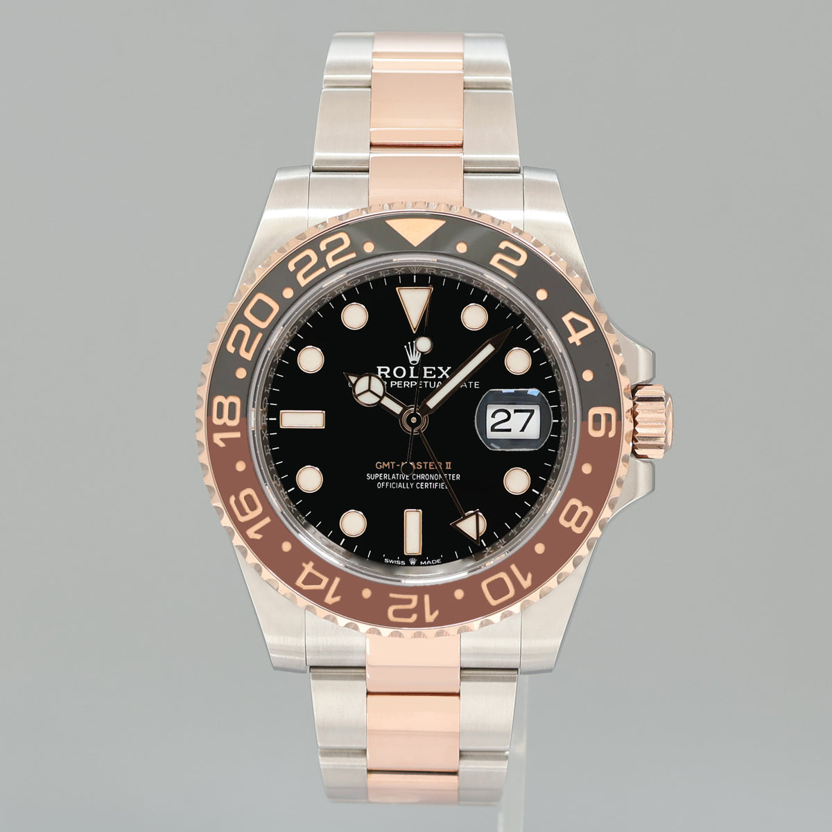 2026 NEW PAPERS Rolex 126711CHNR GMT Master II Root Beer Rose Gold Watch Box