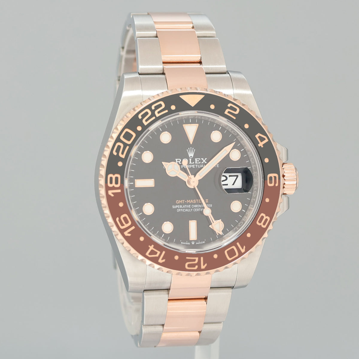 2026 NEW PAPERS Rolex 126711CHNR GMT Master II Root Beer Rose Gold Watch Box