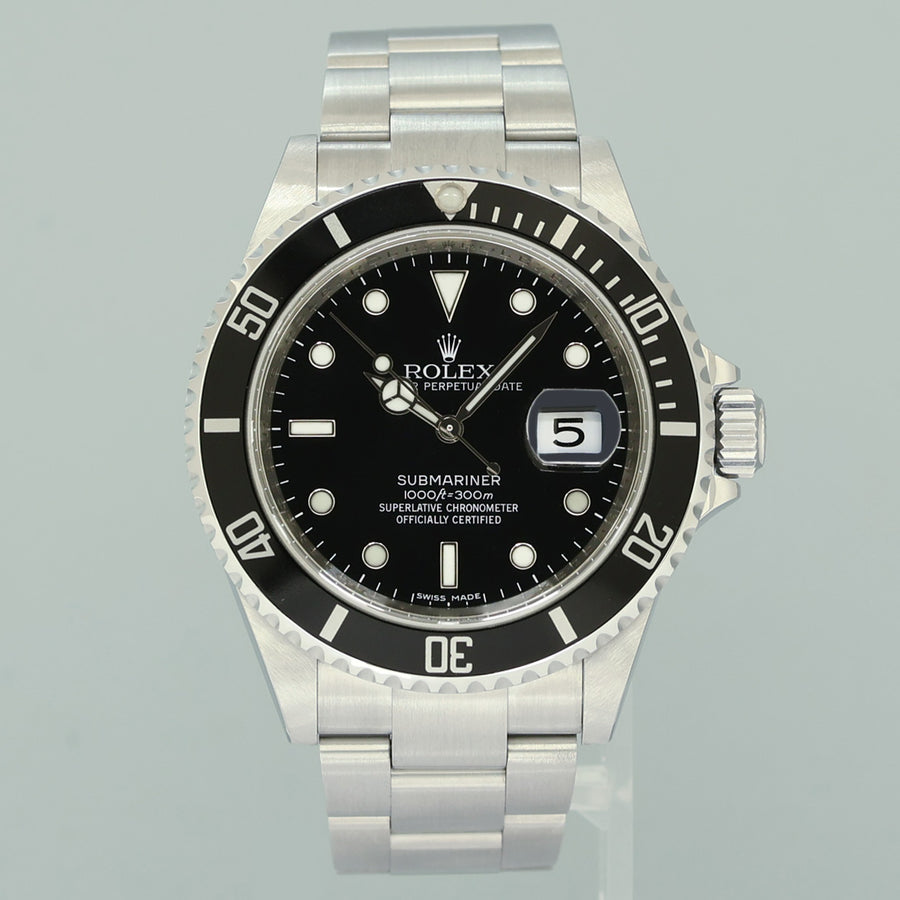 MINT 2012 Rolex 16610LN Submariner Date Stainless Steel Black Watch Box