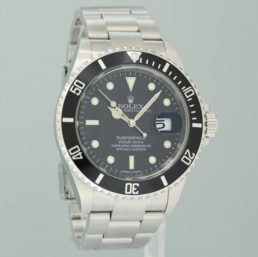 MINT 2012 Rolex 16610LN Submariner Date Stainless Steel Black Watch Box
