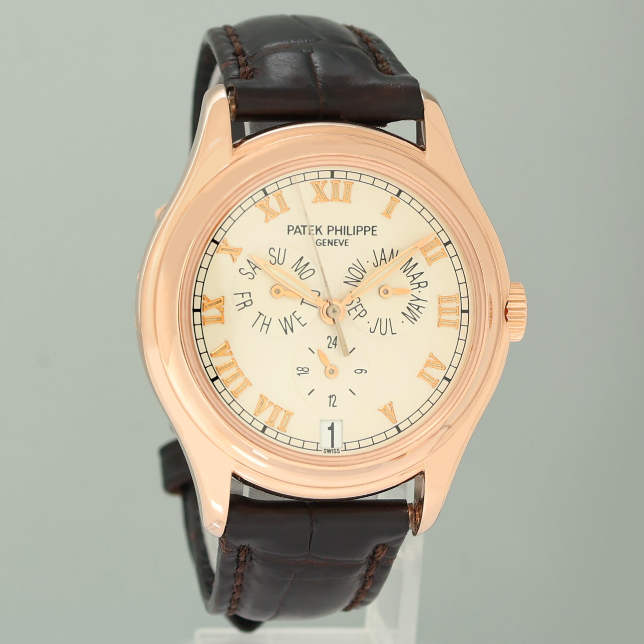 PAPERS MINT Patek Philippe Rose Gold Annual Calendar 5035R White Roman 37mm Watch