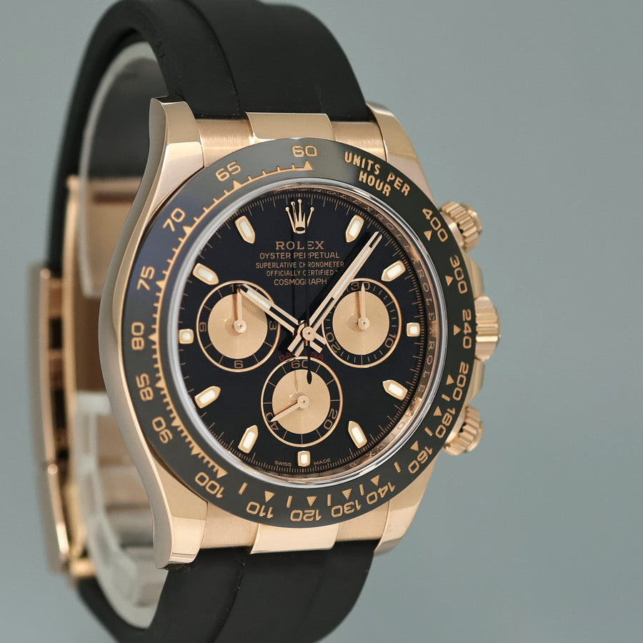 2021 MINT Rolex Oysterflex Daytona 116515LN Rose Gold Black Dial Ceramic Watch Box
