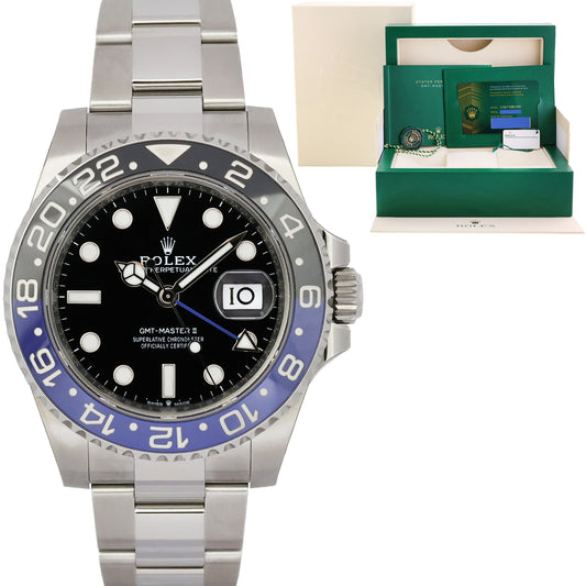 2023 NEW PAPERS Rolex 126710 GMT Master Batman Black Blue Oyster Ceramic Watch