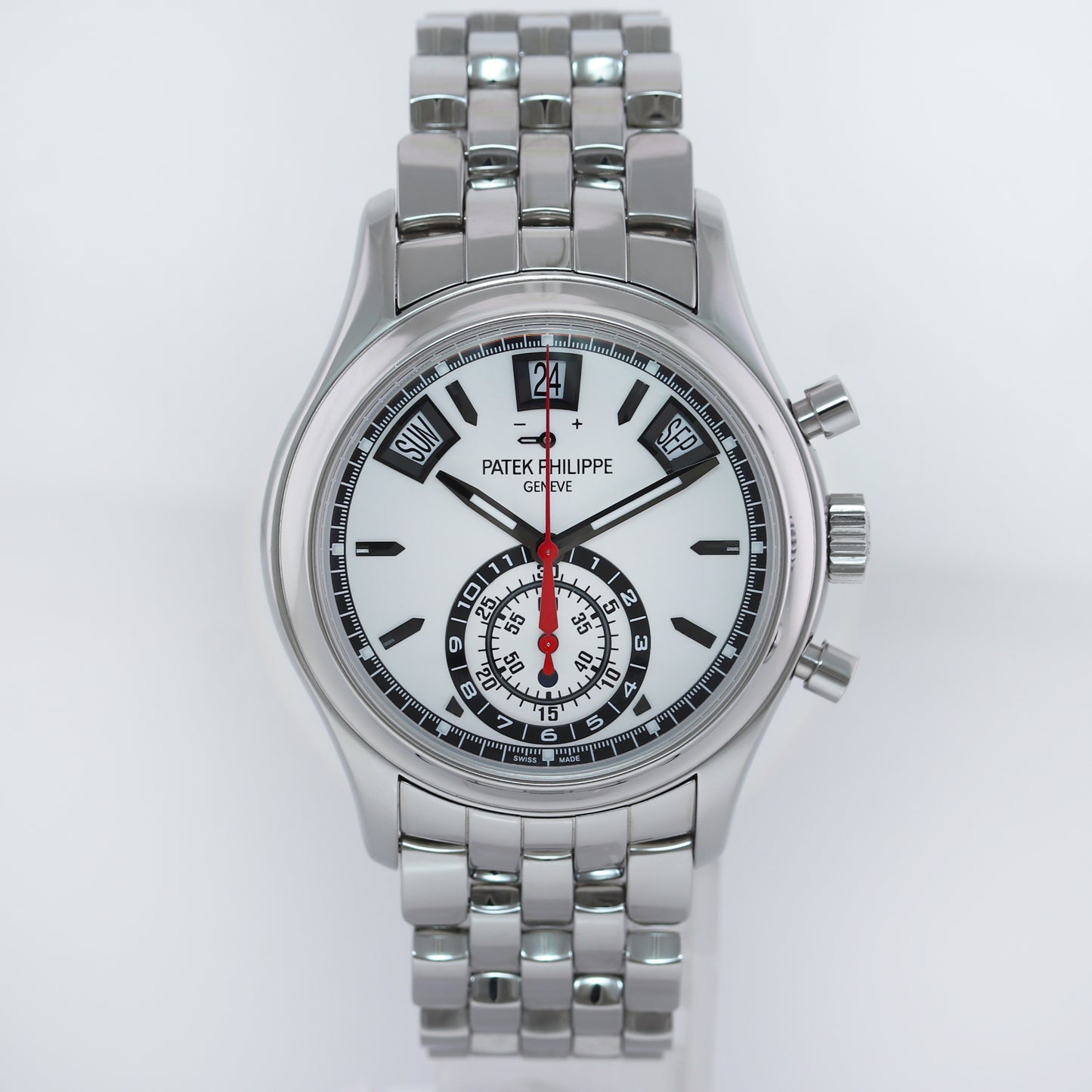 MINT Patek Philippe 5960a Chrono White Steel Annual Calendar 40.5mm Watch Box
