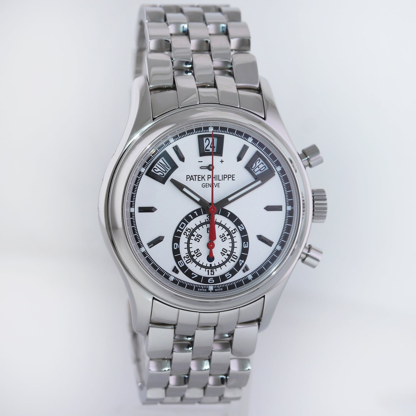 MINT Patek Philippe 5960a Chrono White Steel Annual Calendar 40.5mm Watch Box