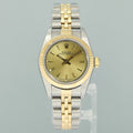 PAPERS Ladies Rolex Oyster 24mm Champagne 76193 Two Tone Gold Jubilee Watch