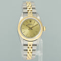 PAPERS Ladies Rolex Oyster 24mm Champagne 76193 Two Tone Gold Jubilee Watch