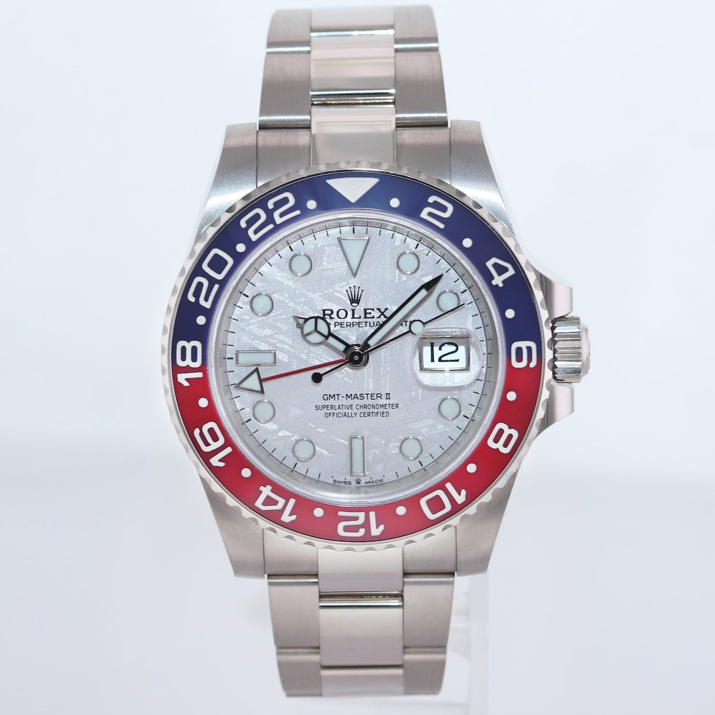 2023 NEW PAPERS Rolex GMT-Master II 126719 Pepsi METEORITE White Gold Watch Box