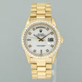 Rolex President Day-Date White Diamond 18038 Quickset Yellow Gold Watch Box