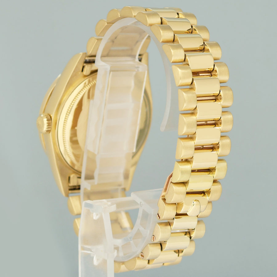 Rolex President Day-Date White Diamond 18038 Quickset Yellow Gold Watch Box