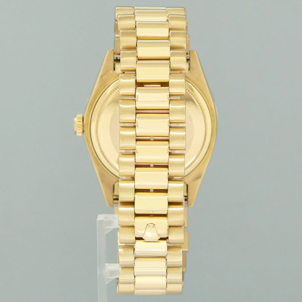 Rolex President Day-Date White Diamond 18038 Quickset Yellow Gold Watch Box