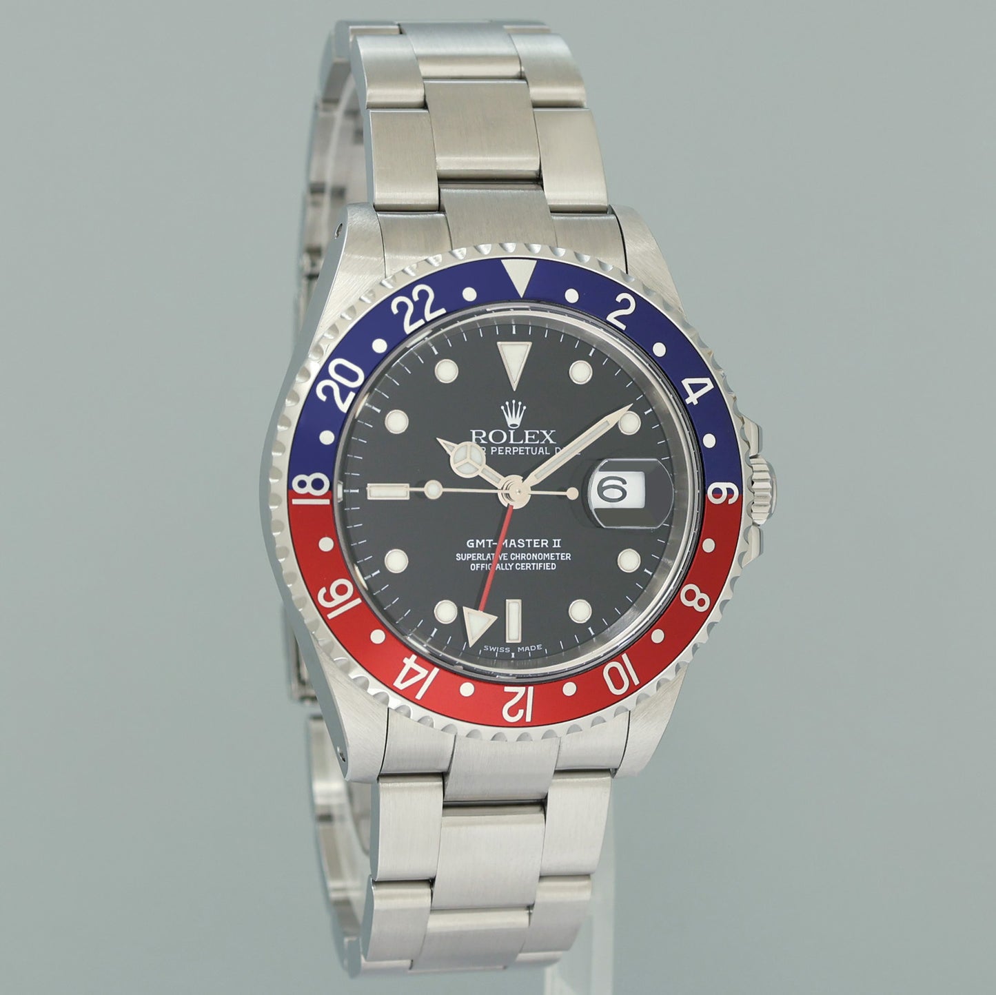 STICKERS 2002 NOS PAPERS Rolex GMT-Master II Pepsi Blue Red Steel 16710BLRO Watch