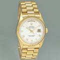 MINT Rolex 36mm President Day Date White Roman 18038 Quick Set Yellow Gold Watch Box