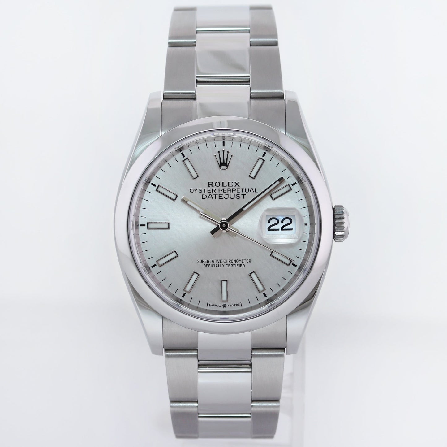 2024 NEW PAPERS Rolex 126200 DateJust 36mm Silver Stick Steel Oyster Band Watch