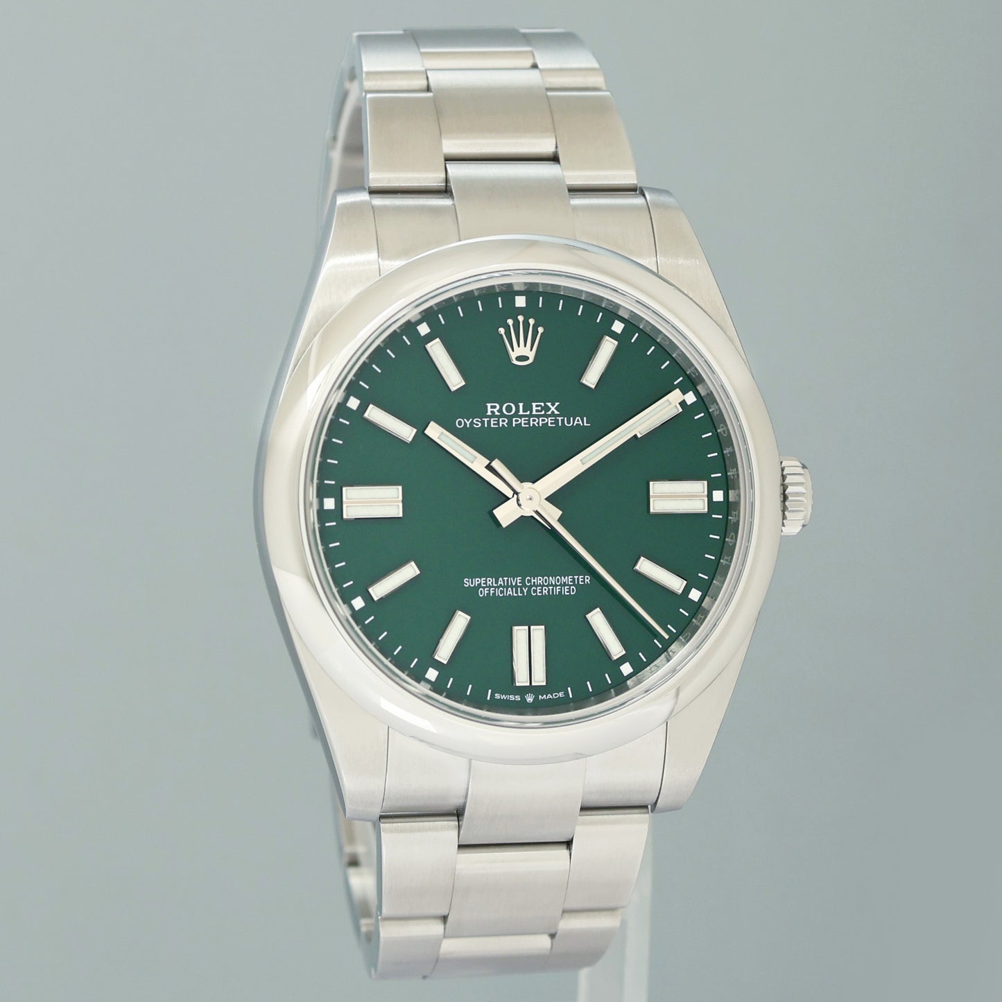2024 NEW PAPERS ROLEX 124300 Oyster Perpetual 41mm Green Dial Oyster Watch Box