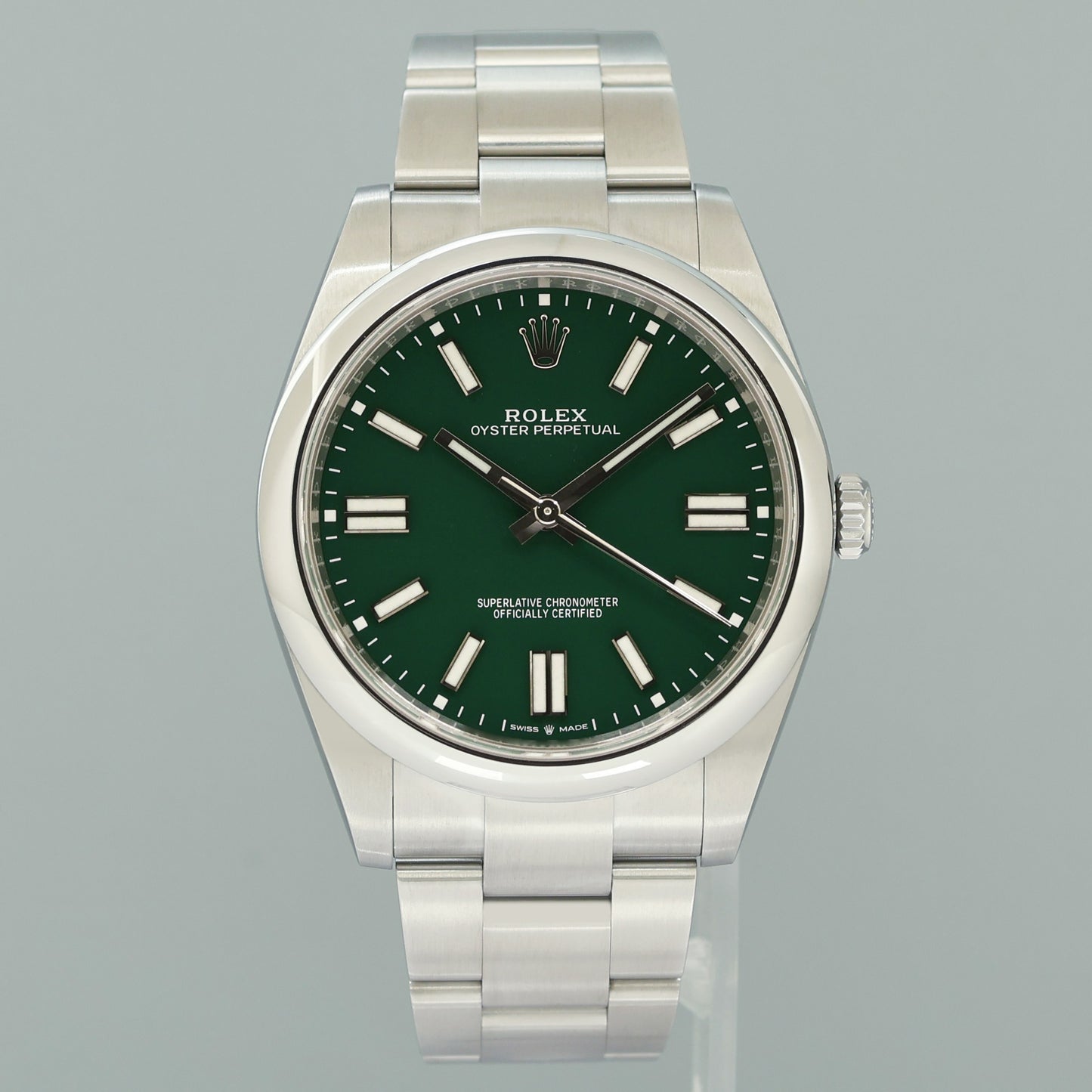 2024 NEW PAPERS ROLEX 124300 Oyster Perpetual 41mm Green Dial Oyster Watch Box