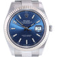 NEW 2022 Rolex DateJust 41 Blue Stick Oyster Stainless Steel Fluted 126334 Watch Box