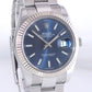 NEW 2022 Rolex DateJust 41 Blue Stick Oyster Stainless Steel Fluted 126334 Watch Box