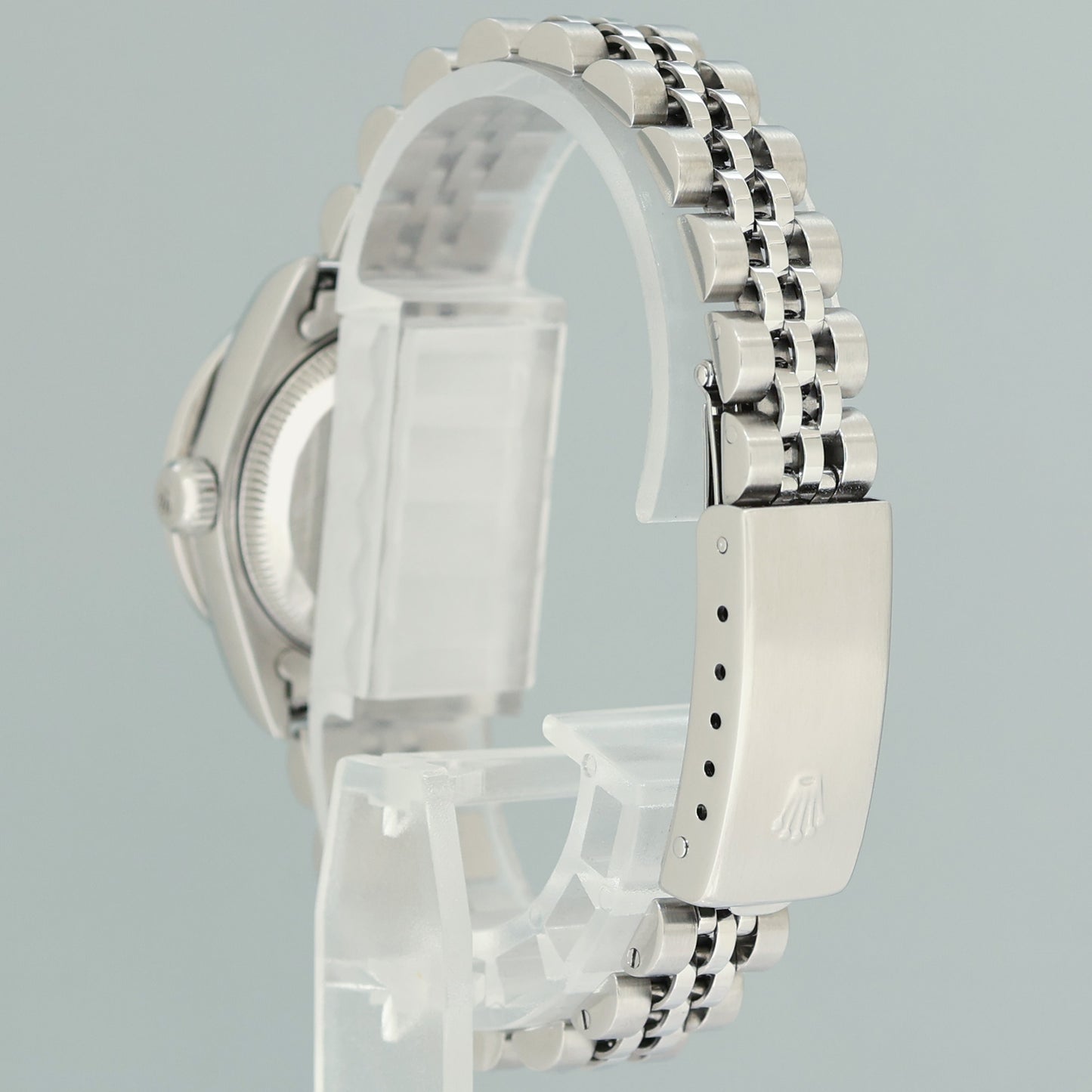 DIAMOND Ladies Rolex 79174 DateJust 26mm Glacier Blue Steel Jubilee Watch