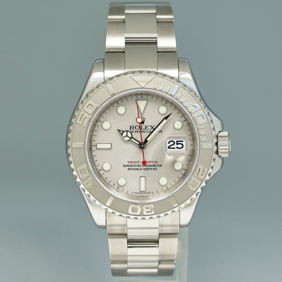2010 MINT PAPERS Rolex 40mm Yacht-Master 16622 Steel Platinum Bezel Oyster Watch Box