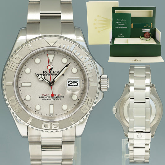 2010 MINT PAPERS Rolex 40mm Yacht-Master 16622 Steel Platinum Bezel Oyster Watch Box