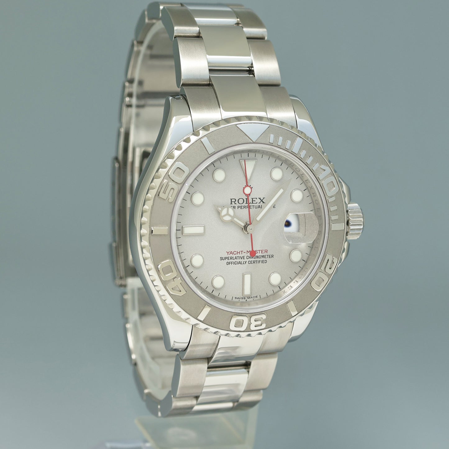 2010 MINT PAPERS Rolex 40mm Yacht-Master 16622 Steel Platinum Bezel Oyster Watch Box