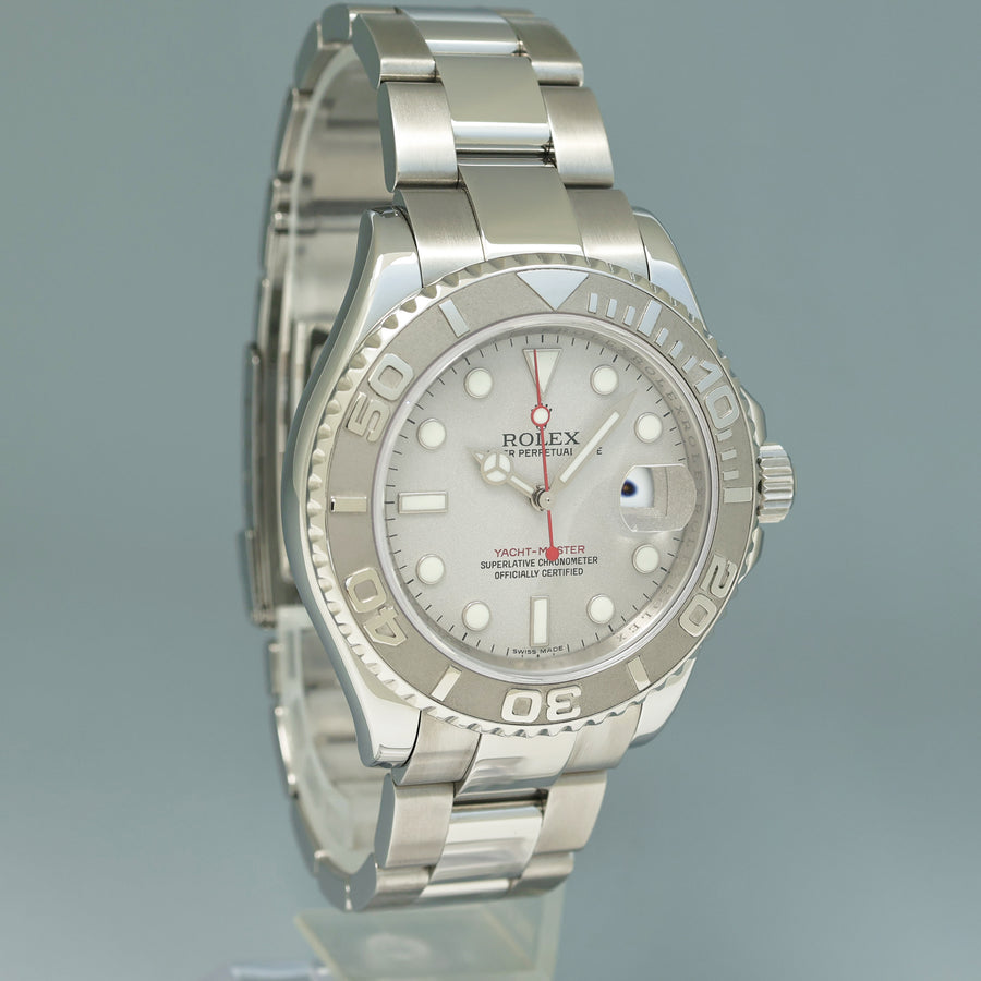2010 MINT PAPERS Rolex 40mm Yacht-Master 16622 Steel Platinum Bezel Oyster Watch Box