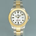 MINT 2009 Rolex Yachtmaster 16623 Two Tone Yellow Gold Steel White Sapphire Watch