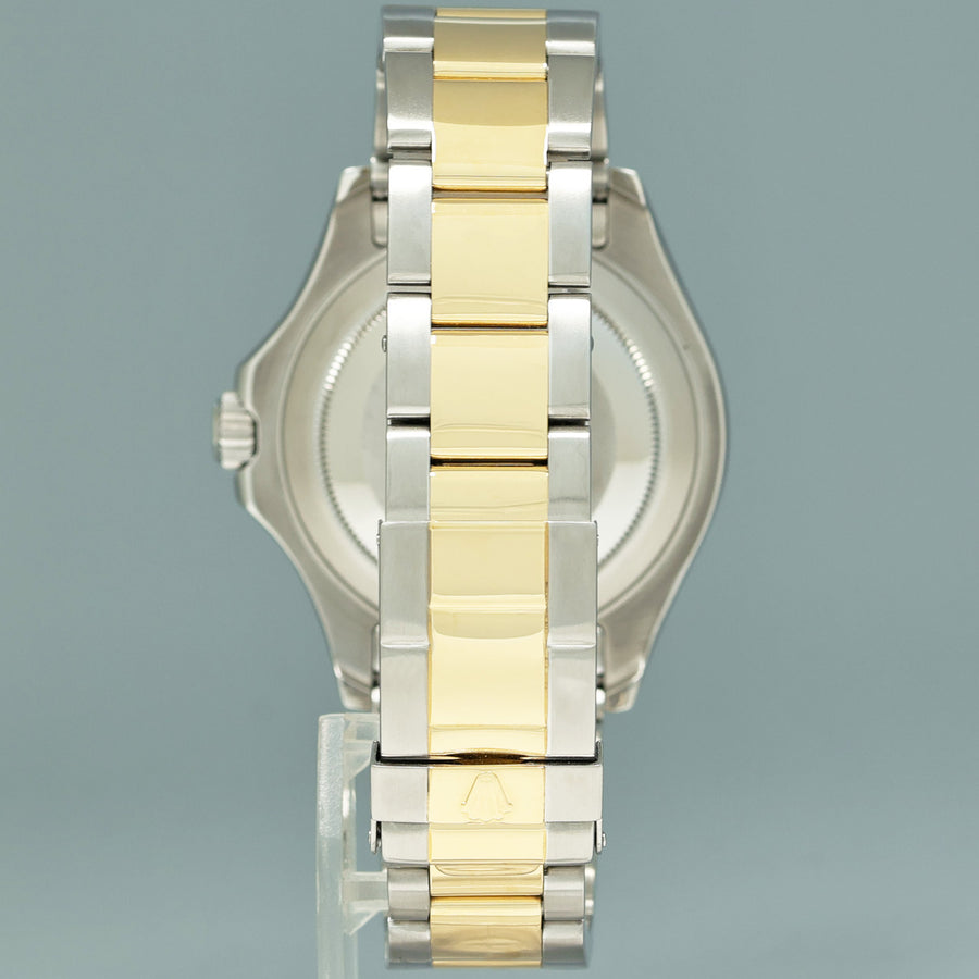 MINT 2009 Rolex Yachtmaster 16623 Two Tone Yellow Gold Steel White Sapphire Watch