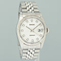 2003 MINT Rolex DateJust 16234 Silver Diamond Anniversary Jubilee Gold Fluted Watch