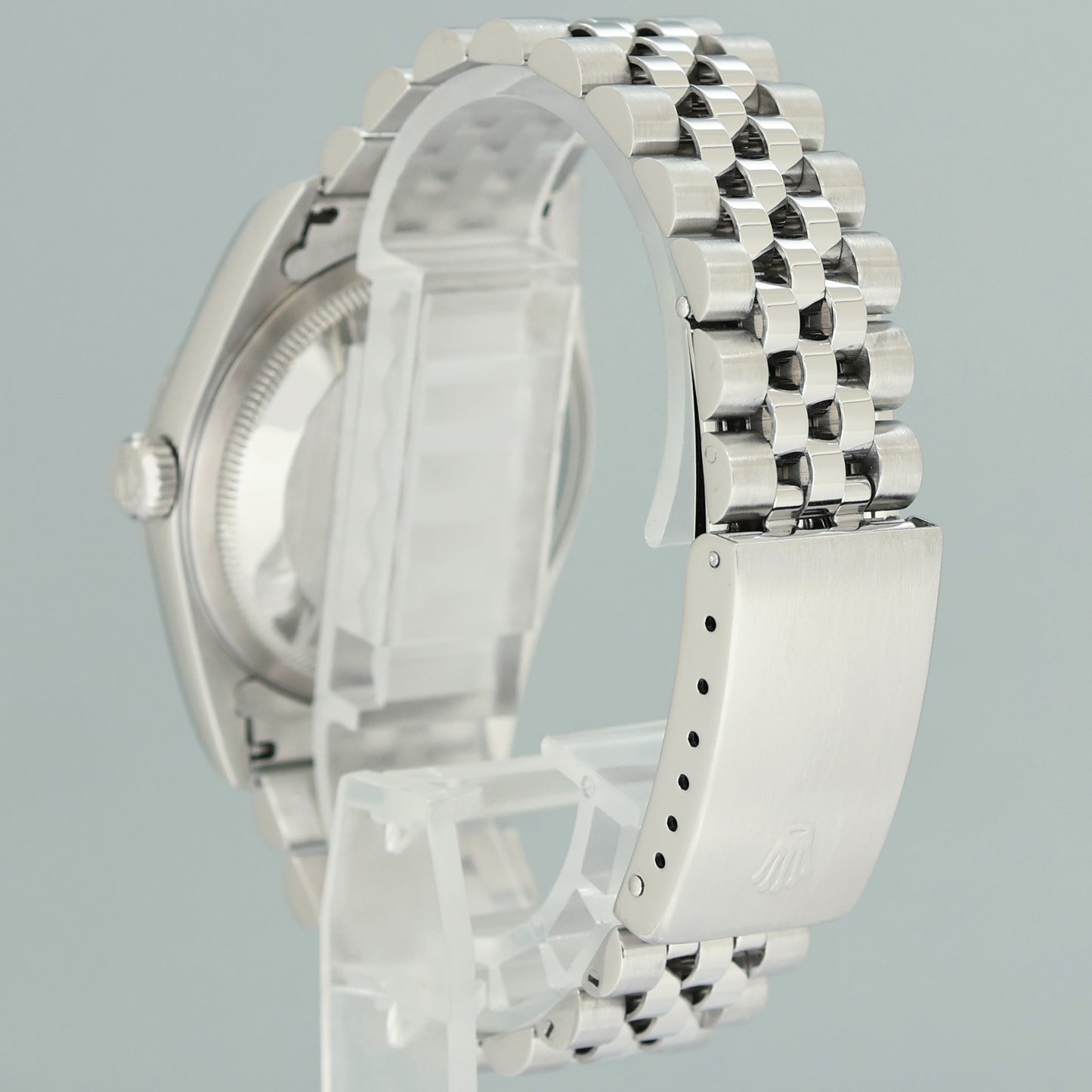 2003 MINT Rolex DateJust 16234 Silver Diamond Anniversary Jubilee Gold Fluted Watch