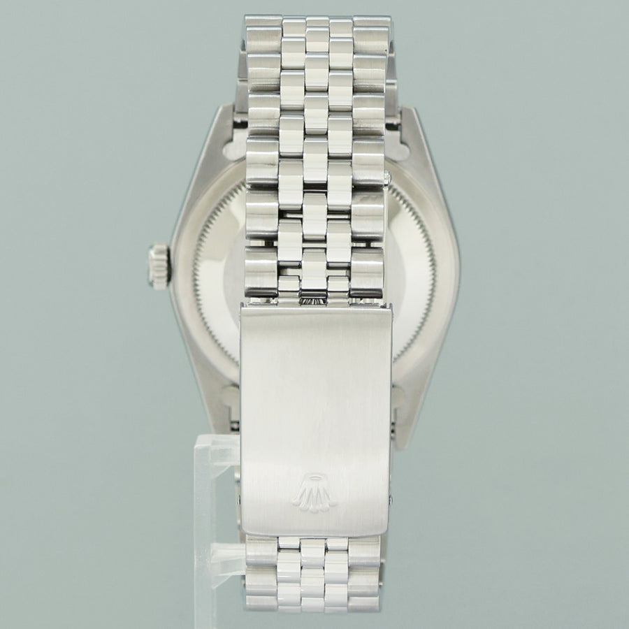 2003 MINT Rolex DateJust 16234 Silver Diamond Anniversary Jubilee Gold Fluted Watch