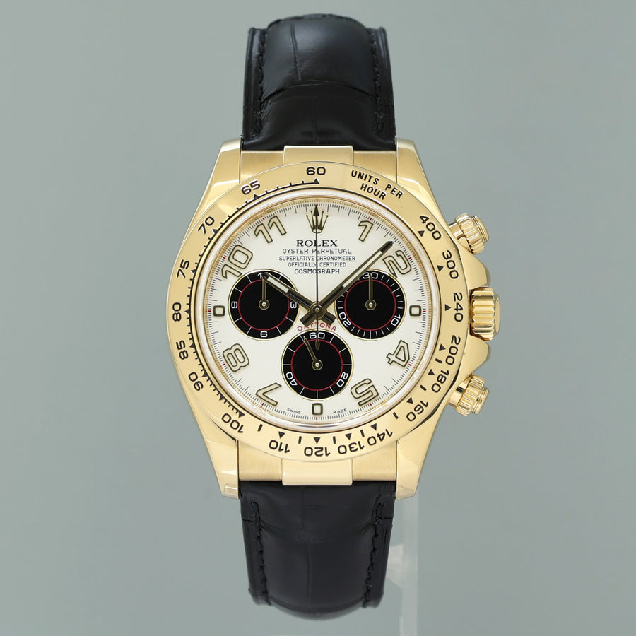 2025 RSC PAPERS Rolex 116518 Daytona Cosmograph White Panda Yellow Gold Watch Box